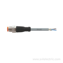 M12 connector 3 pin shielded moulding cable
